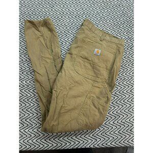 Carhartt Slim Fit Work Pants 18 Tall Beige Cotton/Spandex Durable Construction F